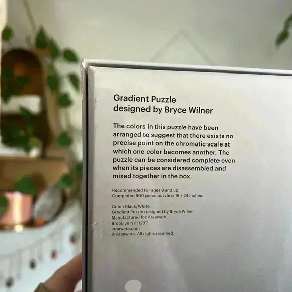 Areaware Gradient Puzzle (Black/White) – 500 Piece Puzzle by Bryce Wilner - Picture 3 of 4